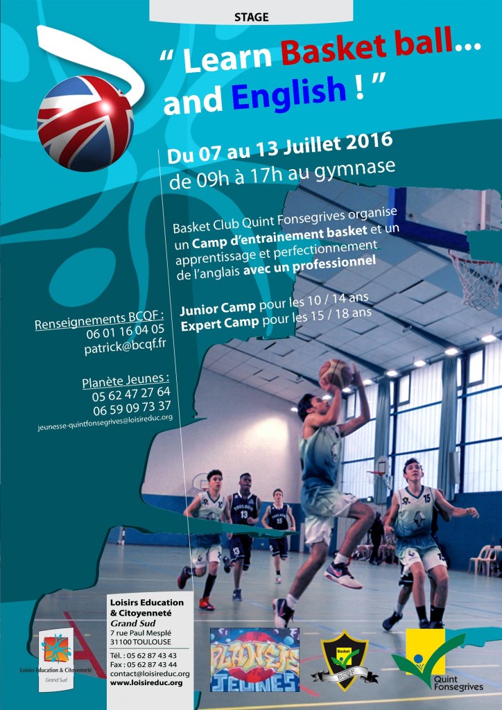 Summer Camp basket anglais 2016